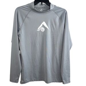 Kanu Surf Rash Guard Mens M Gray Long Sleeve Swim Shirt UPF Athletic Surf